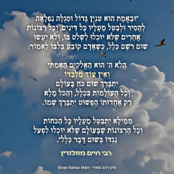 אין עוד מלבדו רבי חיים מוולוז'ין