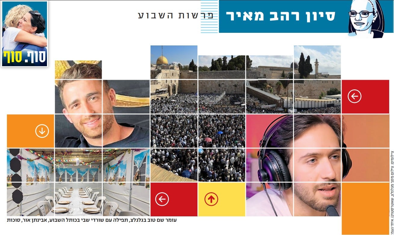 עומר שם טוב בגלגלצ, תפילה עם שורדי שבי בכותל השבוע, אבינתן אור, סוכות