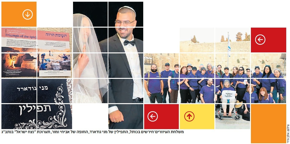 משלחת העיוורים-חירשים בכותל, התפילין של מני גודארד, החופה של אביחי ומור, תערוכת הצח ישראל בנתבג