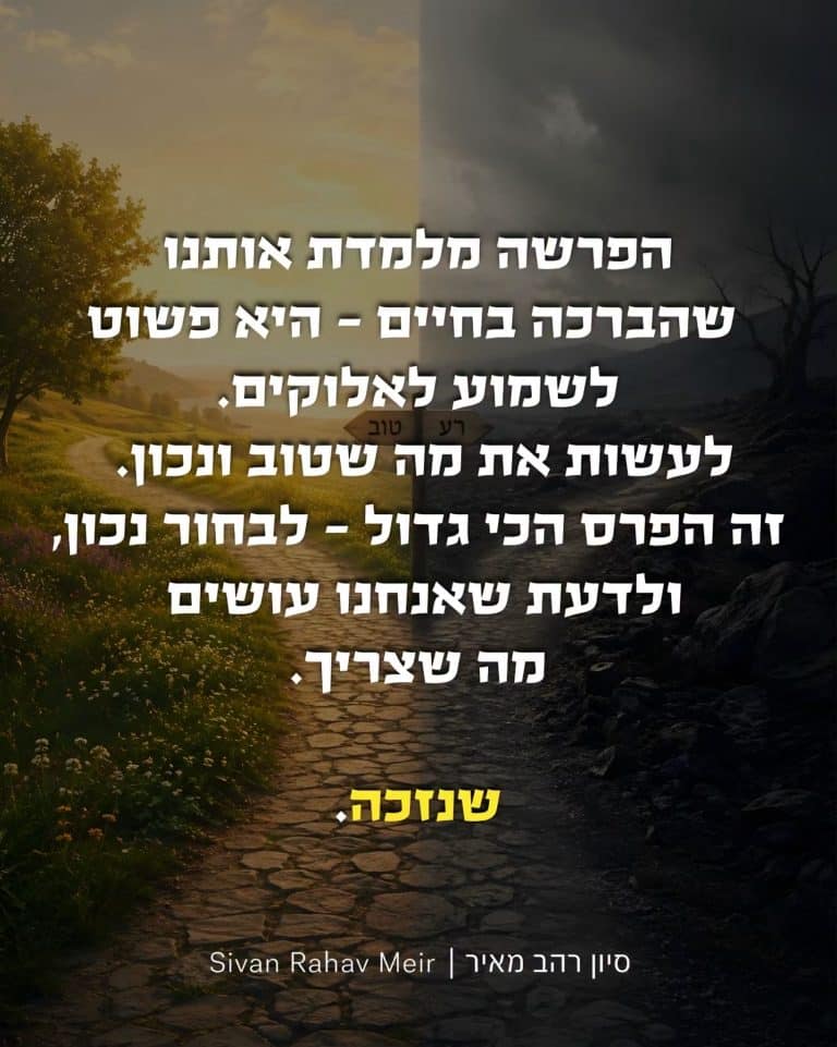 הפרה מלמדת אותנו שהברכה בחיים היא פשוט לשמוע לאלוקים