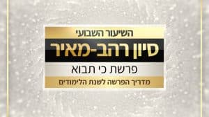 שיעור לפרשת כי תבוא תשפו