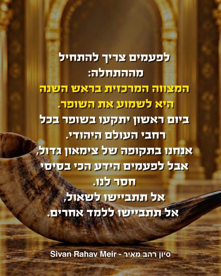 לפעמים צריך להתחיל מההתחלה