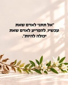 אל תתני לאדם שאת עכשיו להפריע לאדם שאת יכולה להיות